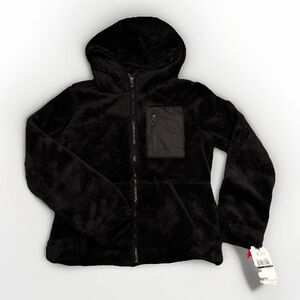 NWT Spyder Women's Black Sherpa Fleece Full Zip Hooded Jacket Size S
